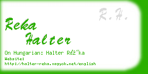 reka halter business card